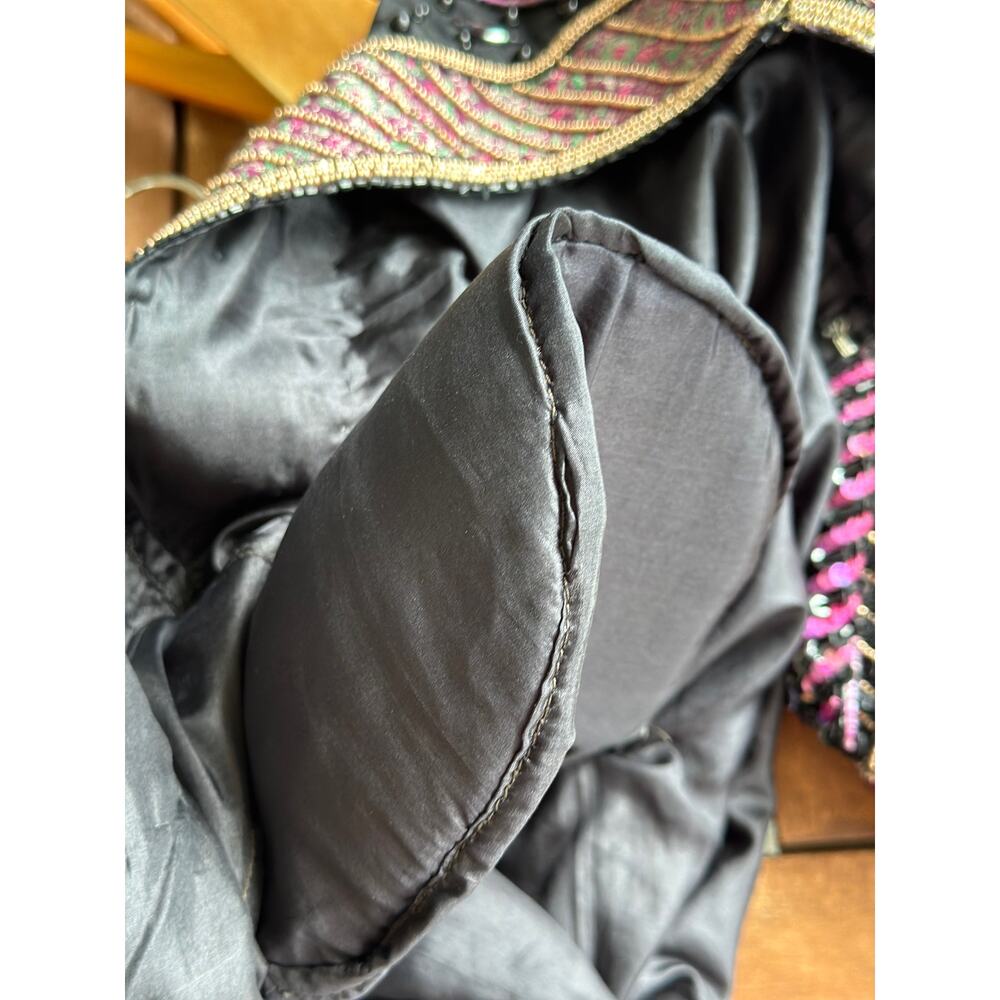 Vintage 80s Judith Ann Creations Multicolor Beaded Sequins Silk Patchwork Jacket - Picture 14 of 14